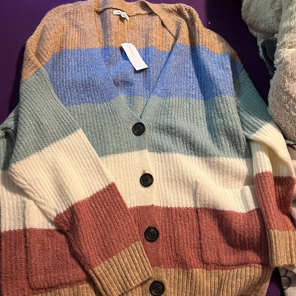 Striped American Eagle Cardigan